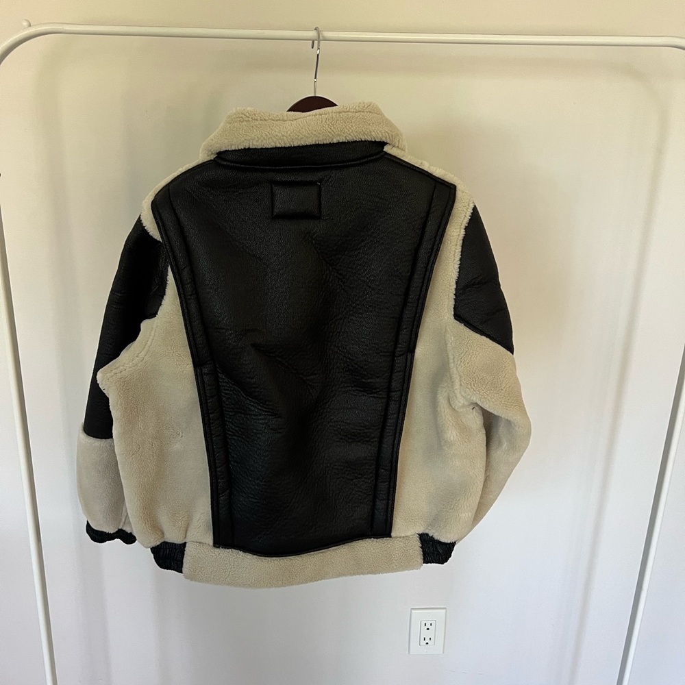 BlankNYC Faux Leather & Faux Shearling Jacket Women's Black and Cream Jacket - Picture 7 of 11